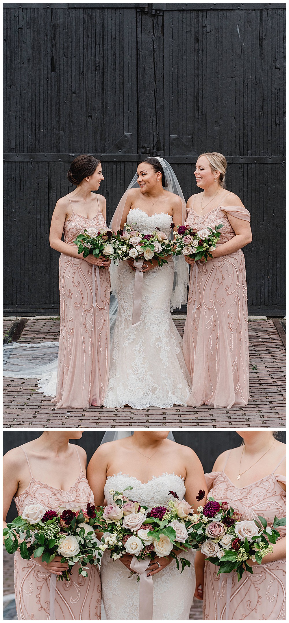 bridal party featured in martha stewart weddings steamwhistle brewery downtown toronto modern romantic wedding jacqueline james photography