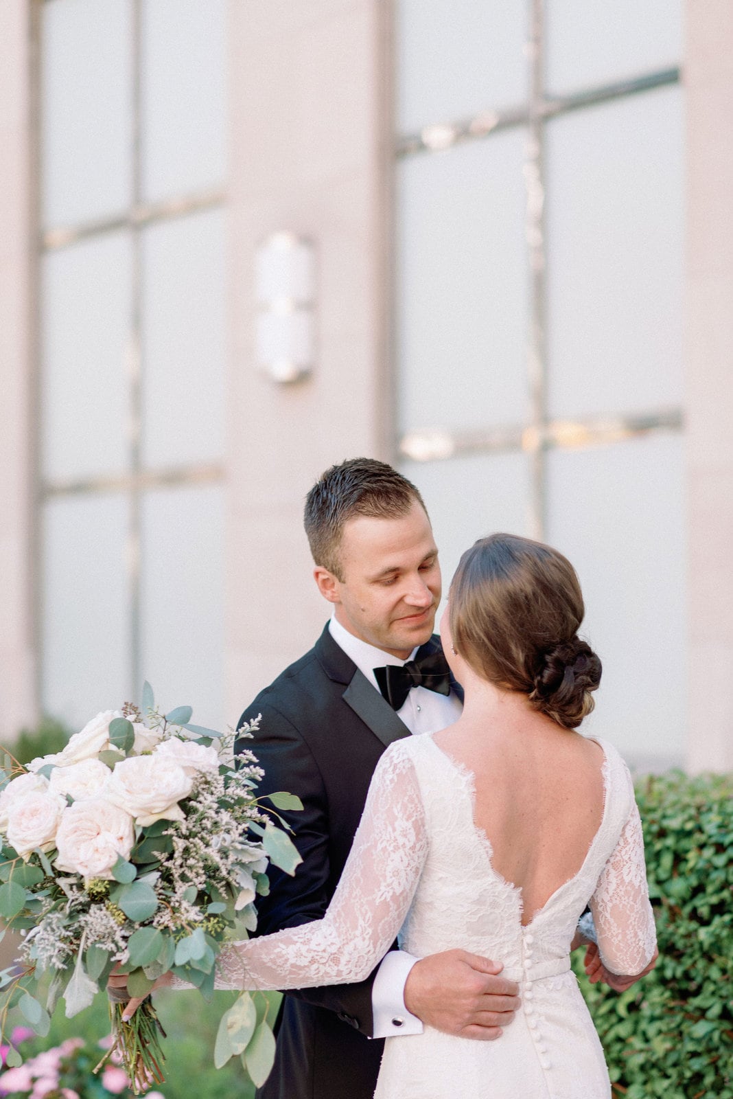 bride and groom emotional first look storys building toronto wedding venue jacqueline james photography