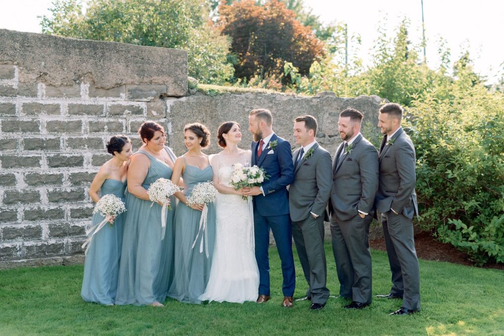wedding party candid at pipers heath wedding toronto wedding venue jacqueline james photography