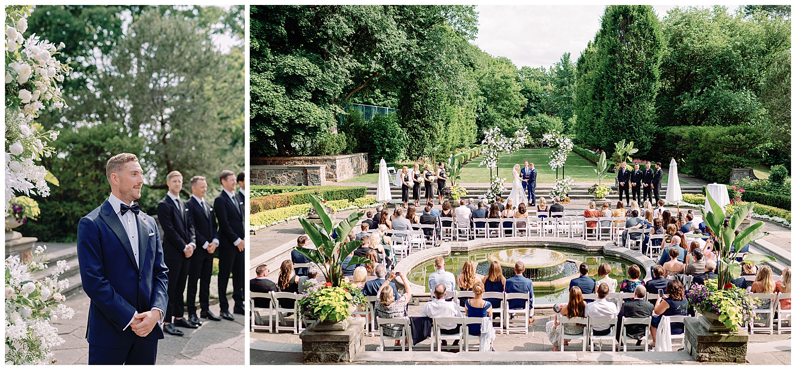 Stunning Ceremony at Graydon Hall Manor around fountain magical elegant 