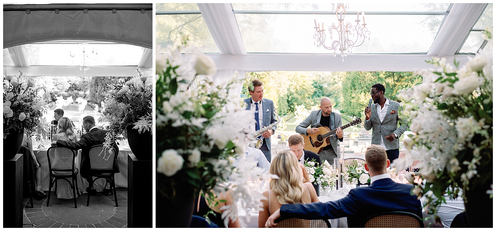 Reception Graydon Hall Manor Toronto Wedding Chic Modern Being Serenaded By Band