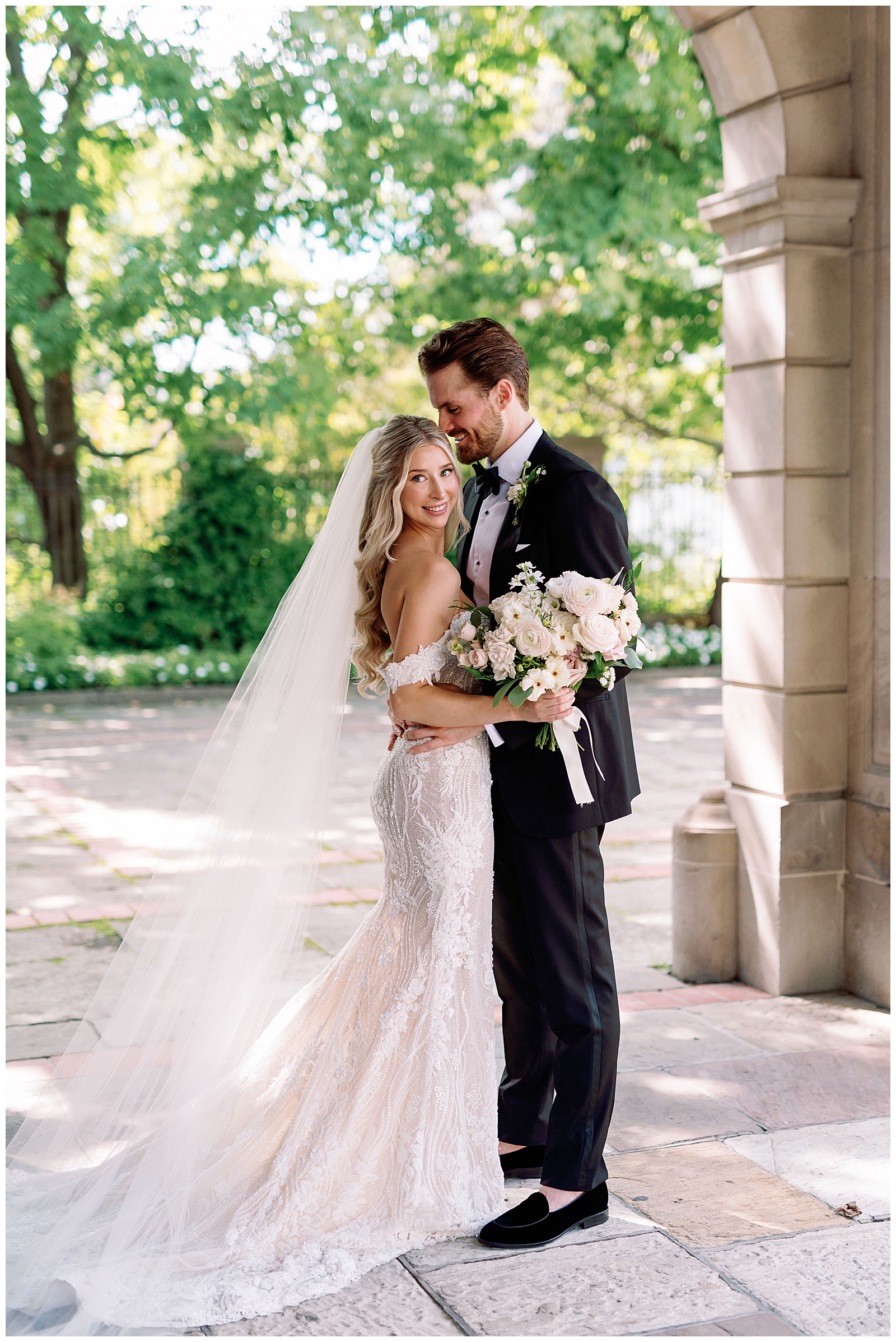 Editorial portrait of bride and groom couples portraits at Graydon Hall Manor Toronto Wedding