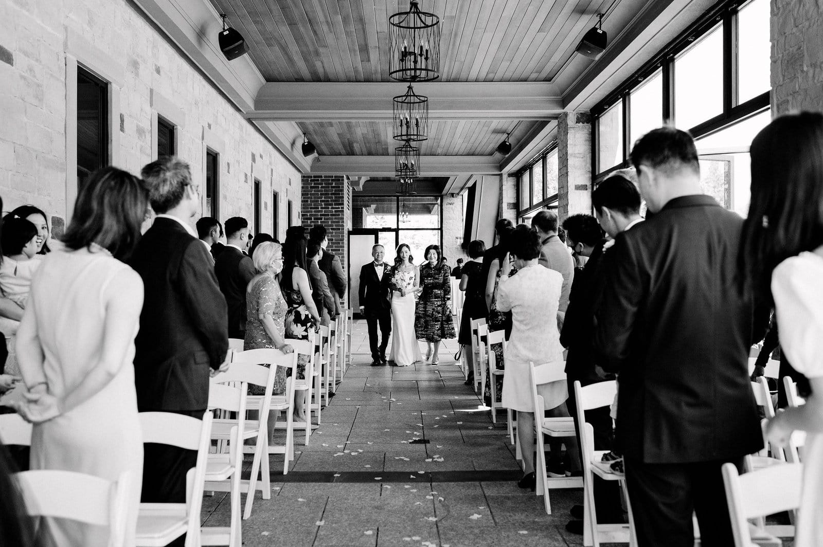 Bride Enters Wedding Ceremony Sunny Toronto at Arlington Estate Wedding Venue, Summer Intimate Elopement Jacqueline James Photography