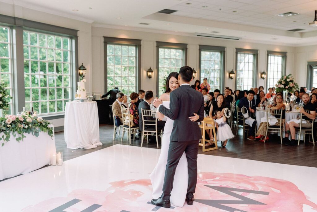 Reception Couples First Dance at Doctors House Kleinburg Wedding Toronto Wedding Venue Jacqueline James Photography