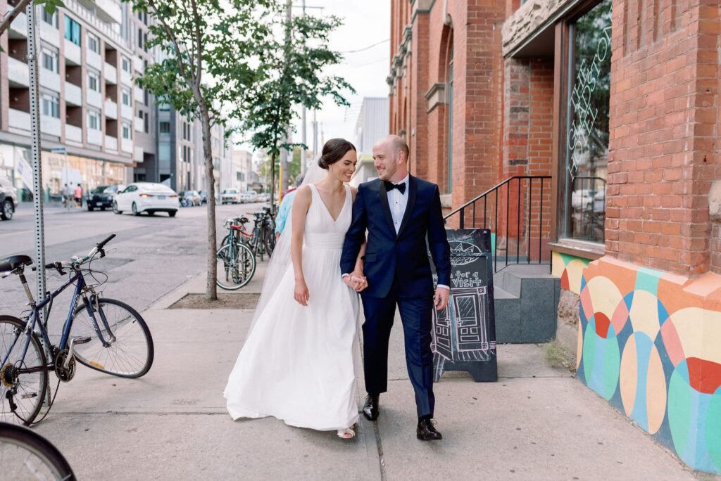 modern editorial bride and groom portraits on wedding day at gladstone House toronto wedding venue jacqueline james photography