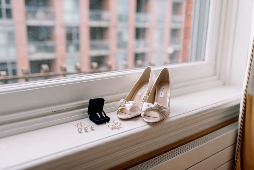 Bridal Details Shoes Jewelry at Gladstone House Wedding Toronto Wedding Venue Jacqueline James Photography