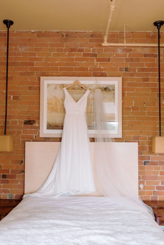 Bride wedding dress with veil detail at Gladstone House Wedding Toronto Wedding Venue Jacqueline James Photography