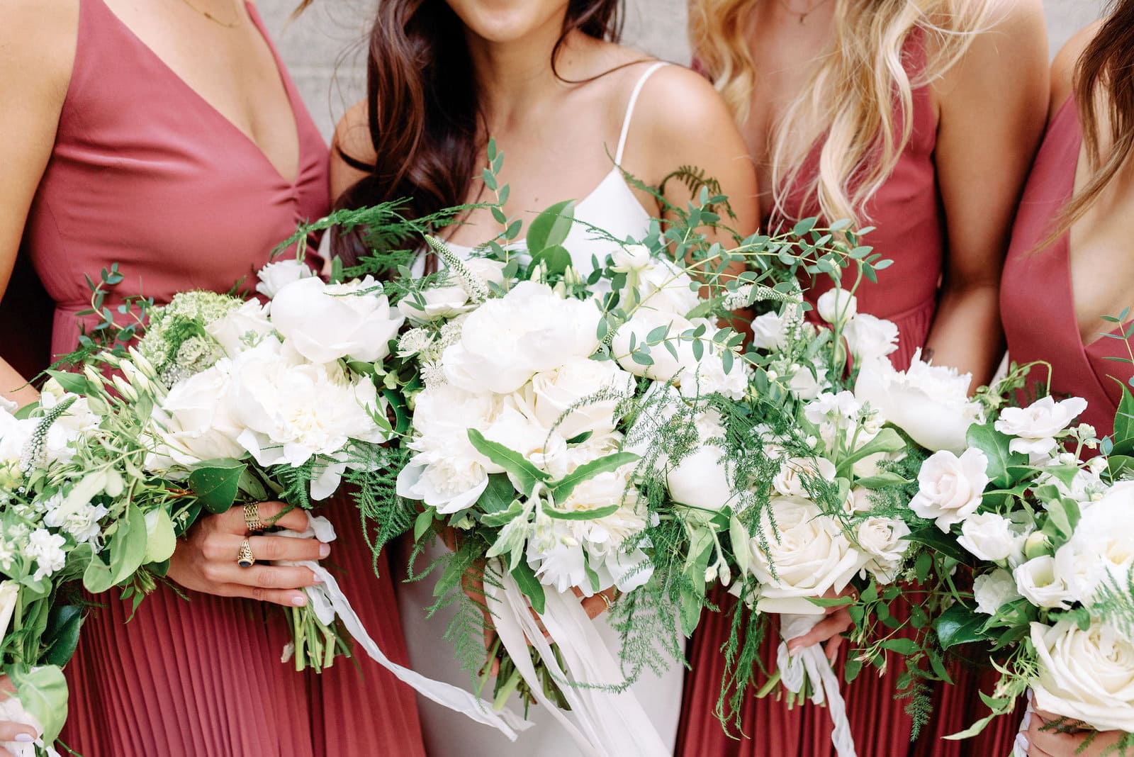 Editorial Bridesmaids Bridal Party Florals by This Wild Heart in Financial District Downtown Toronto Wedding Photographer Jacqueline James Photography