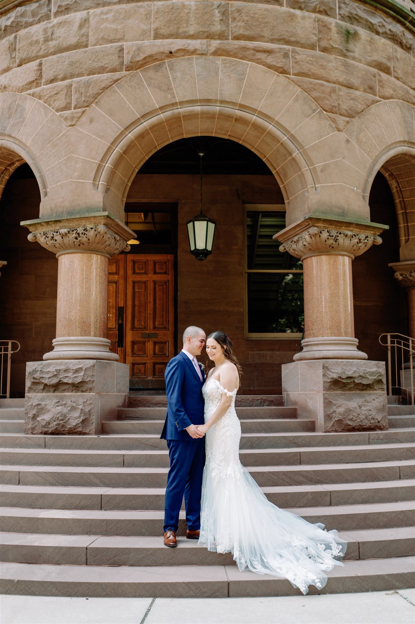 Emotional Bride and Groom First Look at University of Toronto Intimate Wedding Elopement Jacqueline James Photography