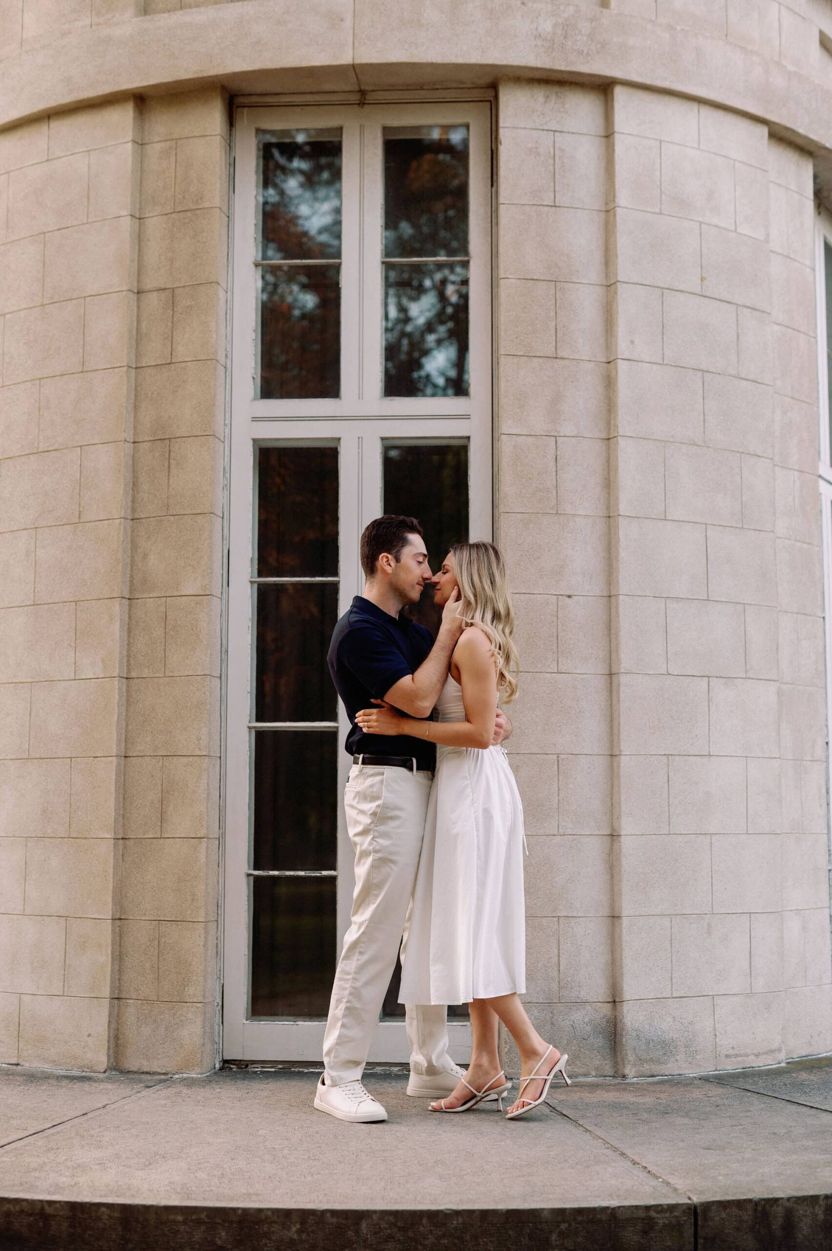 Embrace near the garden pavilion on the Dundurn Castle grounds Hamilton